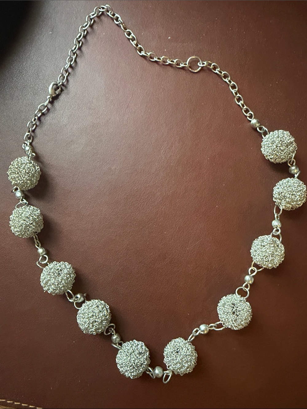 Silver Handcrafted Filigree Sphere Necklace - Women Jewelry